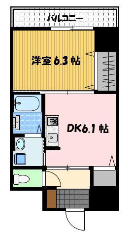 イ・メゾン麹屋(1DK/5階)の間取り写真