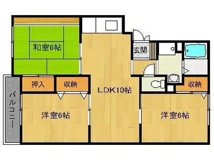 ヴァンベールCASA(3LDK/1階)の間取り写真