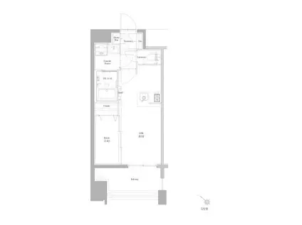 エンクレスト博多RIVERSIDE(1LDK/9階)の間取り写真