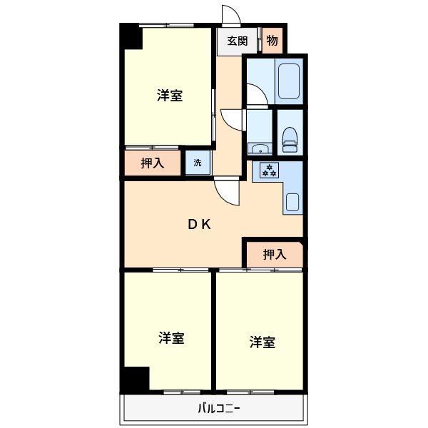 FOREST MANSION武蔵浦和(3DK/4階)の間取り写真