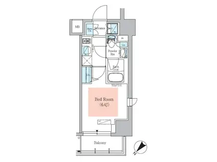 アーバネックス大井仙台坂(1K/2階)の間取り写真