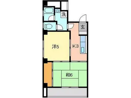 ドミール上田(2K/3階)の間取り写真