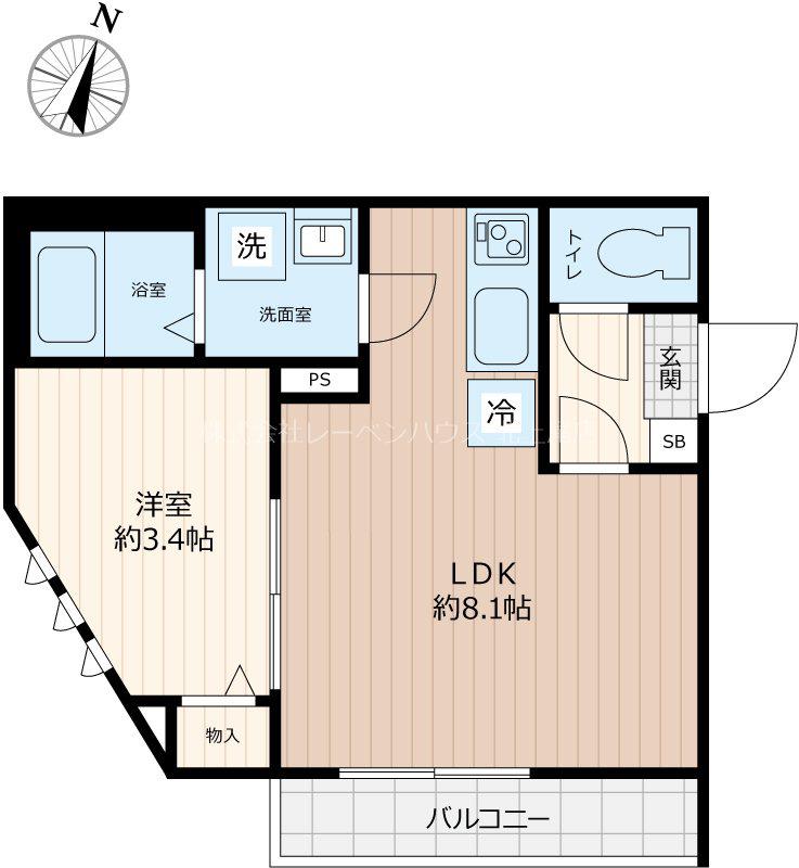 KOMOREBICOURT(1LDK/3階)の間取り写真