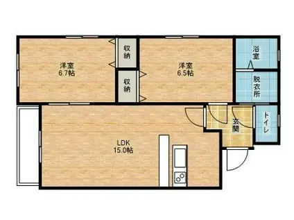 ユニゾン錦(2LDK/1階)の間取り写真
