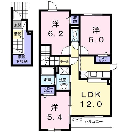 リアブルック(3LDK/2階)の間取り写真