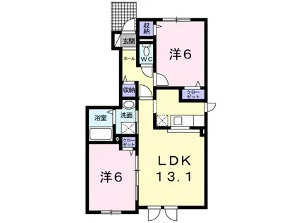 エビスFUNAI(ワンルーム/1階)の間取り写真