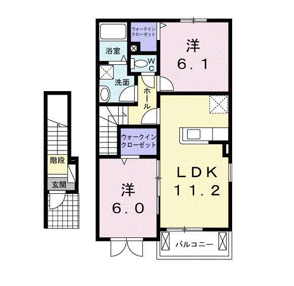 メゾン大地(2LDK/2階)の間取り写真