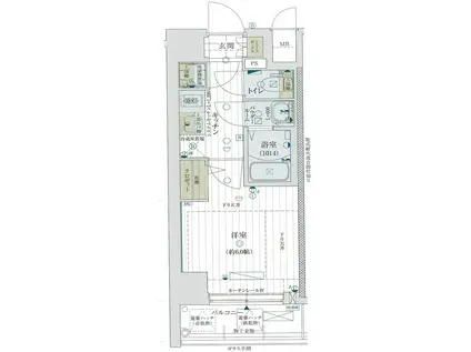 レジュールアッシュ神戸ハーバーランド(1K/2階)の間取り写真