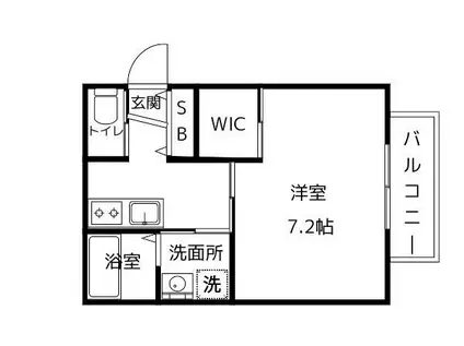ソレイユ摂津(1K/2階)の間取り写真