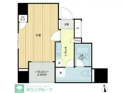 スカイコート四谷(1K/6階)の間取り写真