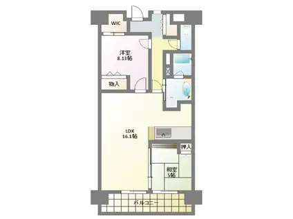 メゾン・セントラル(2LDK/6階)の間取り写真