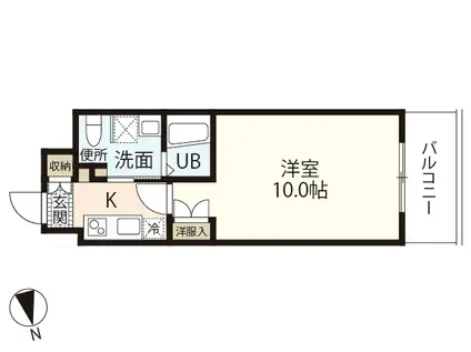 パレグレース十日市(1K/5階)の間取り写真