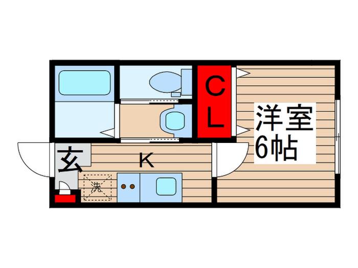 勝田台PDII(1K/2階)の間取り写真