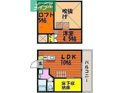 GRAND ETERNA岡山III(1LDK/14階)の間取り写真