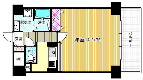 ブラーヴォ扇町(ワンルーム/3階)の間取り写真
