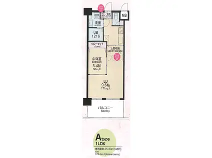 CLUB ORIENT BLD NO.82(1LDK/8階)の間取り写真