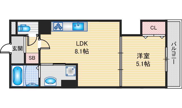 セレニティ豊川(1LDK/2階)の間取り写真