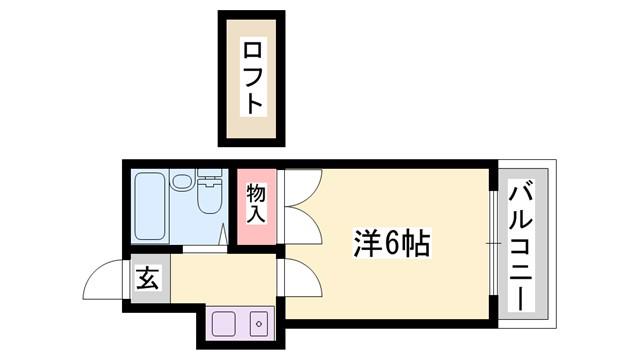 エージーコート(1K/2階)の間取り写真