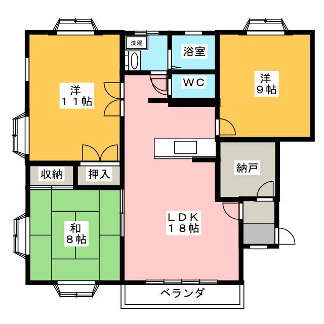 サンパレス並柳(3SLDK/1階)の間取り写真