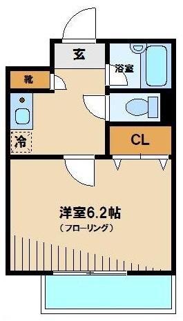 メリス池袋ウエスト(1K/2階)の間取り写真