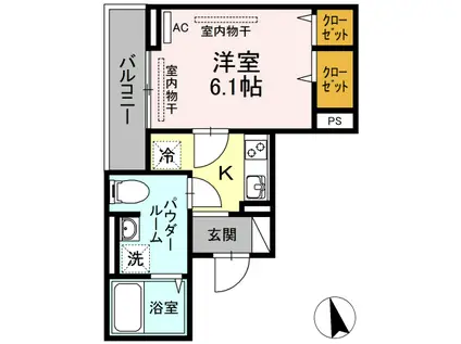 フレッチェ・ボスコIV(1K/3階)の間取り写真