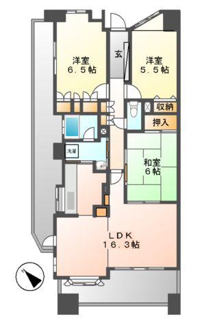 グランカーサ上前津(3LDK/9階)の間取り写真