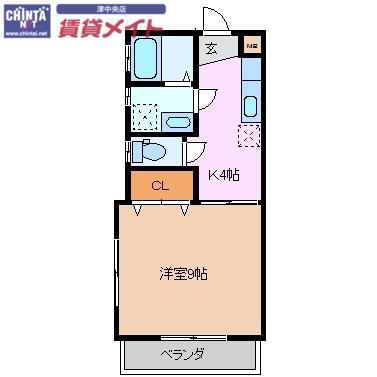 ルーチェ(1K/1階)の間取り写真