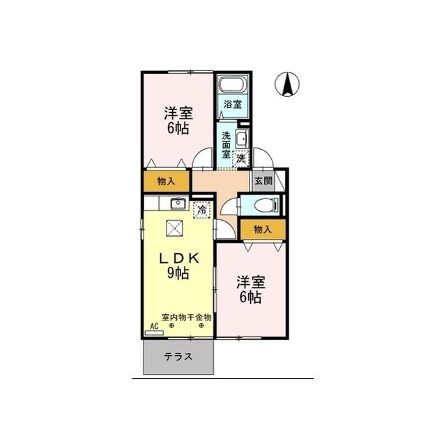 D-ROOM ルピナK・S(2LDK/1階)の間取り写真