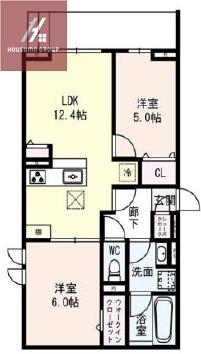 クラシスト深江北(2LDK/2階)の間取り写真