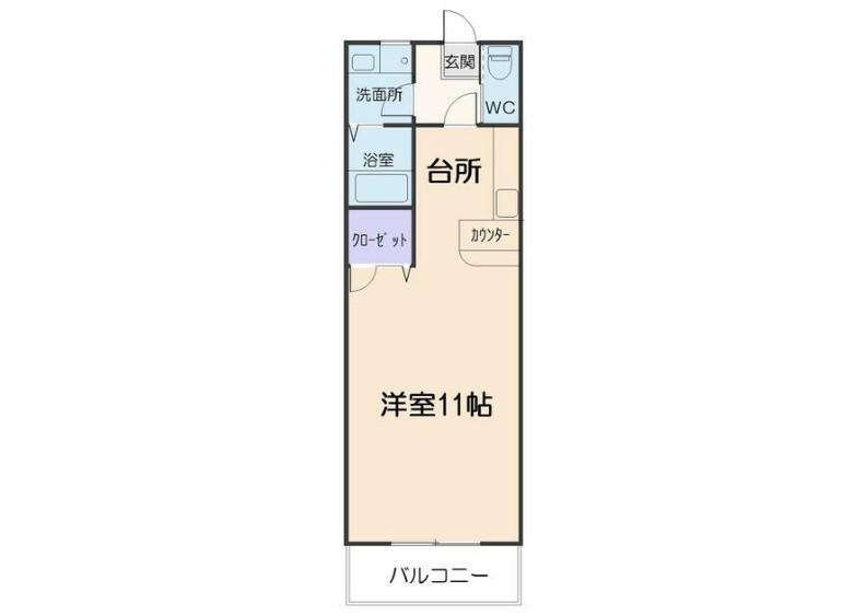 ホットハウス川内II(1K/1階)の間取り写真