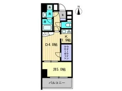 リアライズ瓦町(1DK/6階)の間取り写真