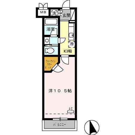エスペランサみずの(1K/7階)の間取り写真