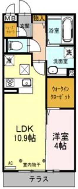 レセーナ(1LDK/2階)の間取り写真