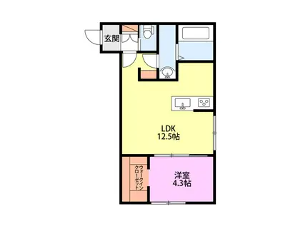 モナベルII(1LDK/1階)の間取り写真