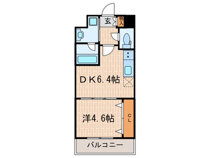 アルデール兵庫(1DK/9階)の間取り写真