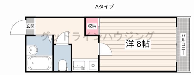 ルーキー東条マンション(1K/2階)の間取り写真