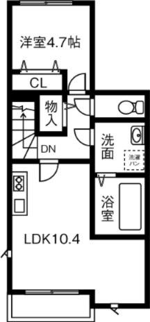 HOPE(1LDK/2階)の間取り写真