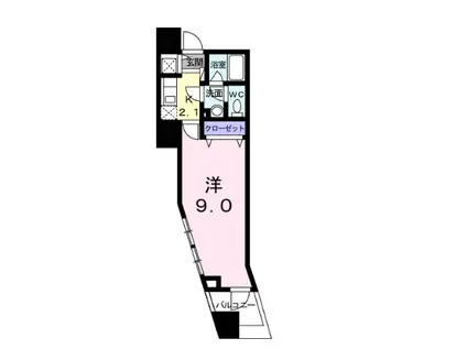 大和ステーションヒルズ弐番館(1K/3階)の間取り写真