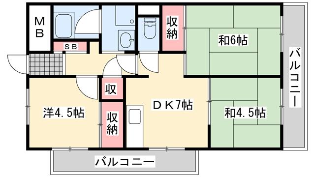 ハイツ和光(3DK/3階)の間取り写真