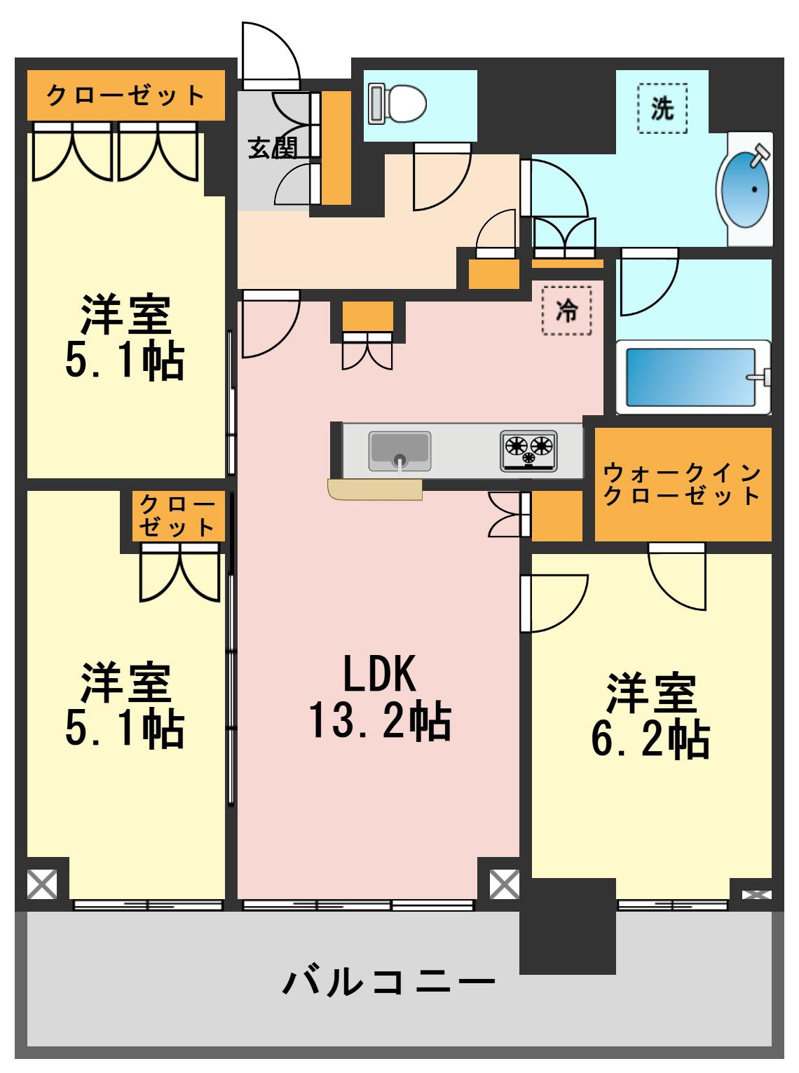プラウドタワー小岩ファースト(3LDK/9階)の間取り写真
