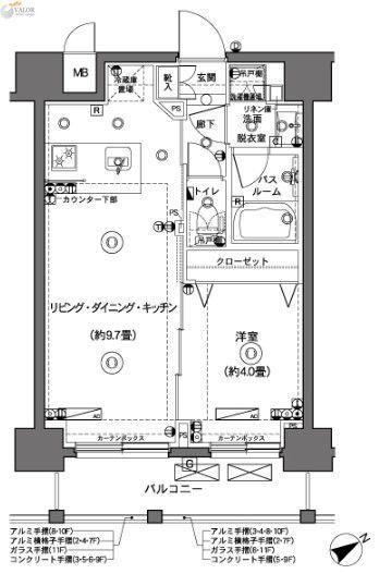 ZOOM横浜(1LDK/5階)の間取り写真