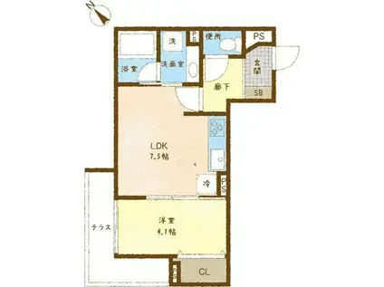 ＪＲ東海道本線 安城駅 徒歩6分 3階建 築1年(1DK/2階)の間取り写真