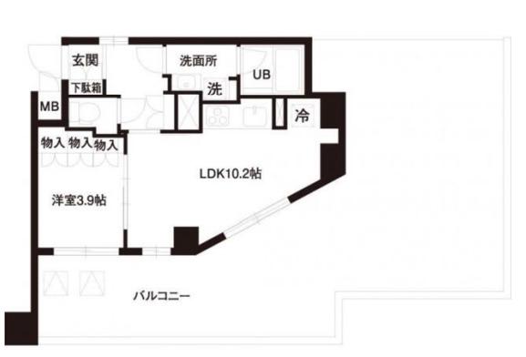 レジディア白金高輪(1LDK/4階)の間取り写真