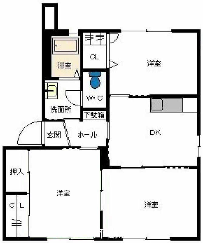 バリュージュ大我C棟(3K/1階)の間取り写真