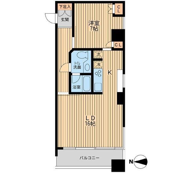 ドゥーエ清澄白河(1LDK/9階)の間取り写真
