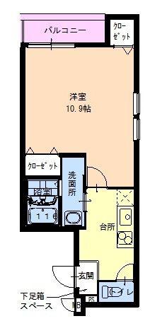 フジパレス下新庄III番館(1K/1階)の間取り写真