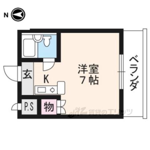 ミストラルアベニュー(1K/2階)の間取り写真