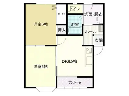 こーぽかみむら(2DK/1階)の間取り写真