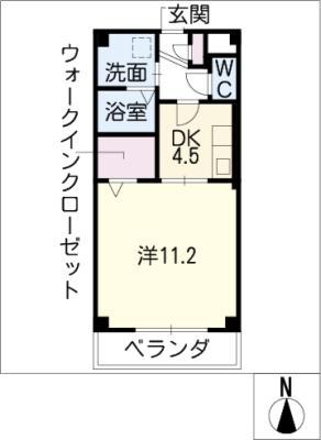 アルカンシェル(1DK/1階)の間取り写真