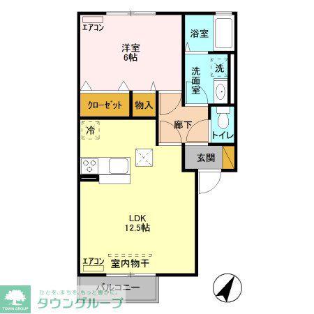 グランジェ I(1LDK/1階)の間取り写真